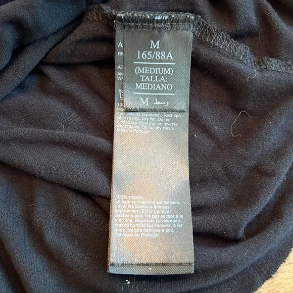 ALLSAINTS | Black Deep V-Neck Wrap Front Jersey Top - Picture 6 of 6